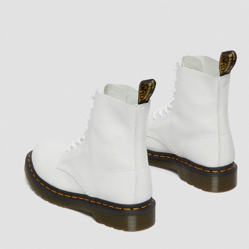 Doc Martens 1460 Pascal Virginia Leather Boots in White - Picture 6 of 6